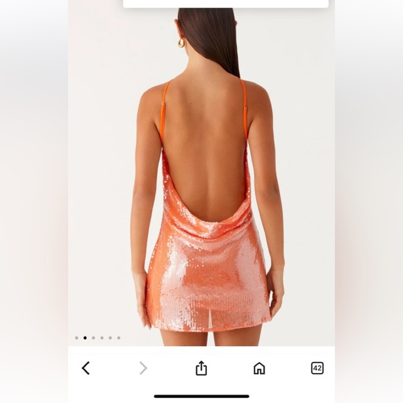 Peppermayo Shimmering Peach Sequin Dress - Picture 5 of 7